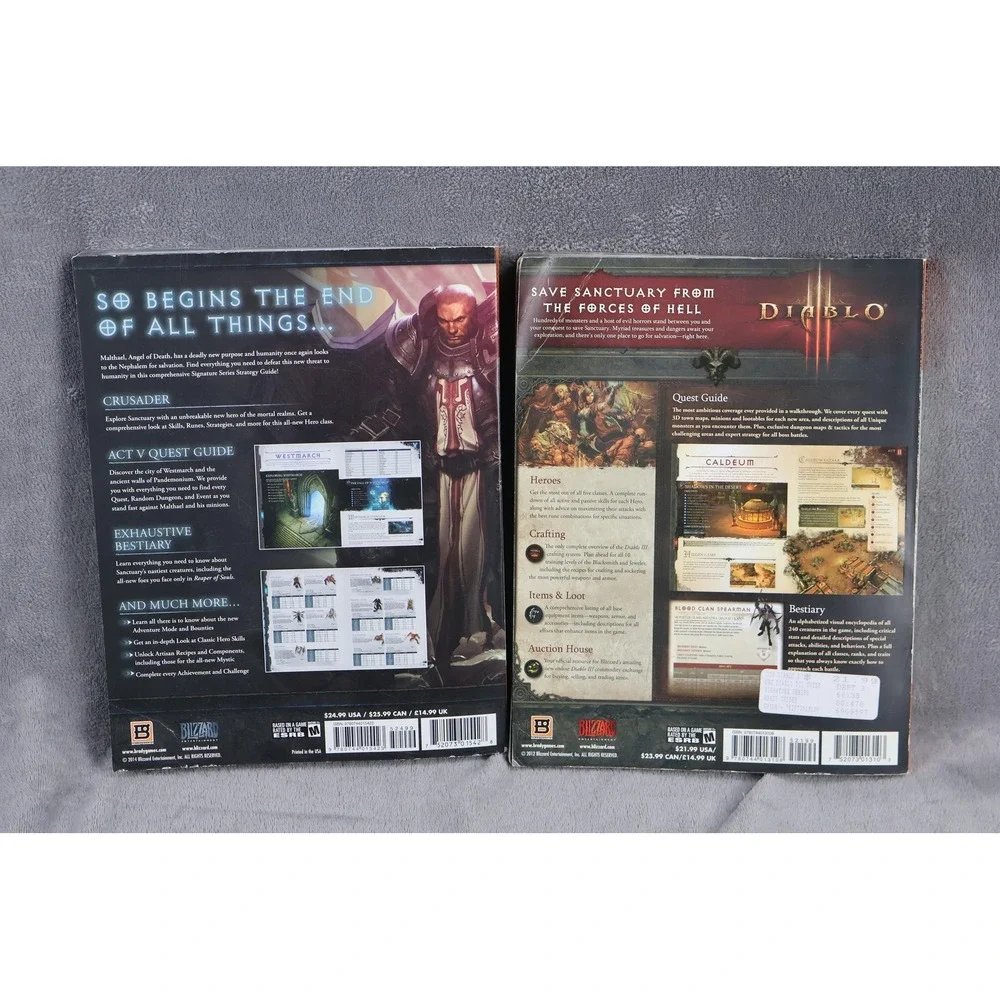 Diablo III BradyGames Signature Game‎ Strategy Guide Lot Of 2 Reaper Of Souls